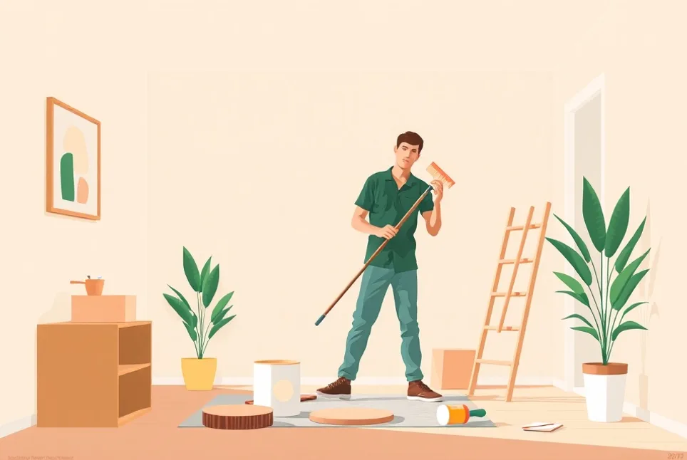 Intérieur rénové après travaux de peinture à Roanne